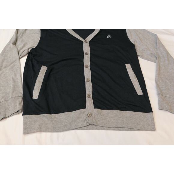 AKADEMIKS Vintage Men's Large Blue Grey Hip-Hop Scholar Sweater Vest Button-Up - Picture 4 of 12